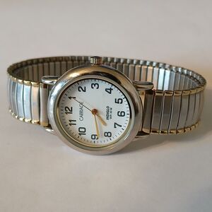 Carriage by Timex Indiglo Silver Gold Tone Expansion Band Wristwatch WR 30M